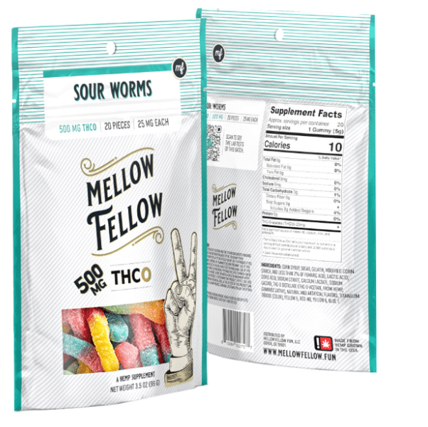 Mellow Fellow Sour Gummy Worms